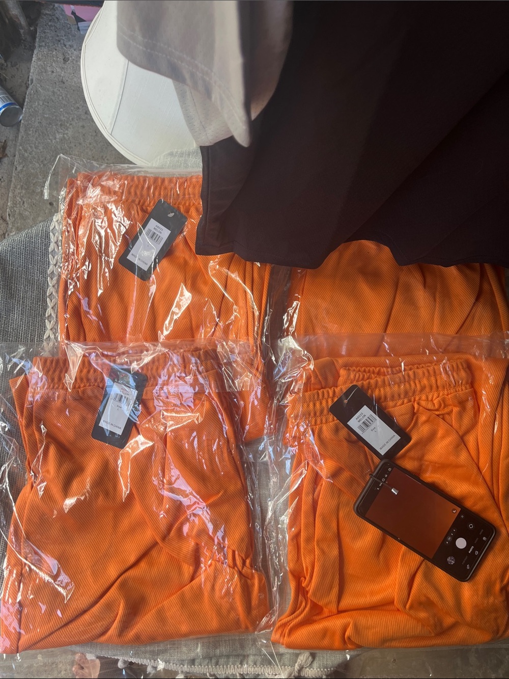 6 pieces .Men's Orange Drawstring Sweatpants